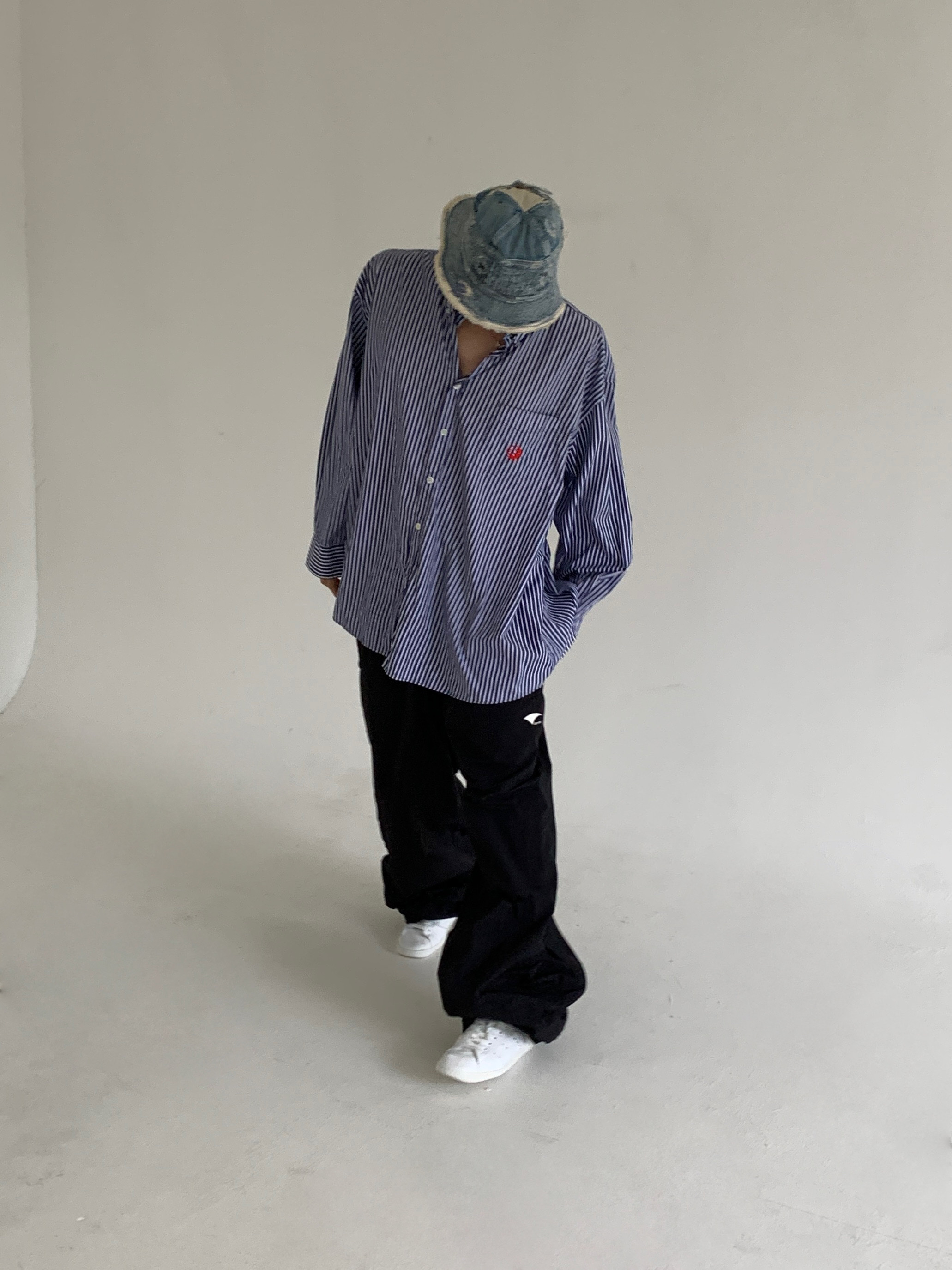 Balenciaga x Adidas Stan Smith Core White Green, Kapital 11.5 oz. Denim The Old Man And The Sea Hat Indigo 착용 스타일 - 6