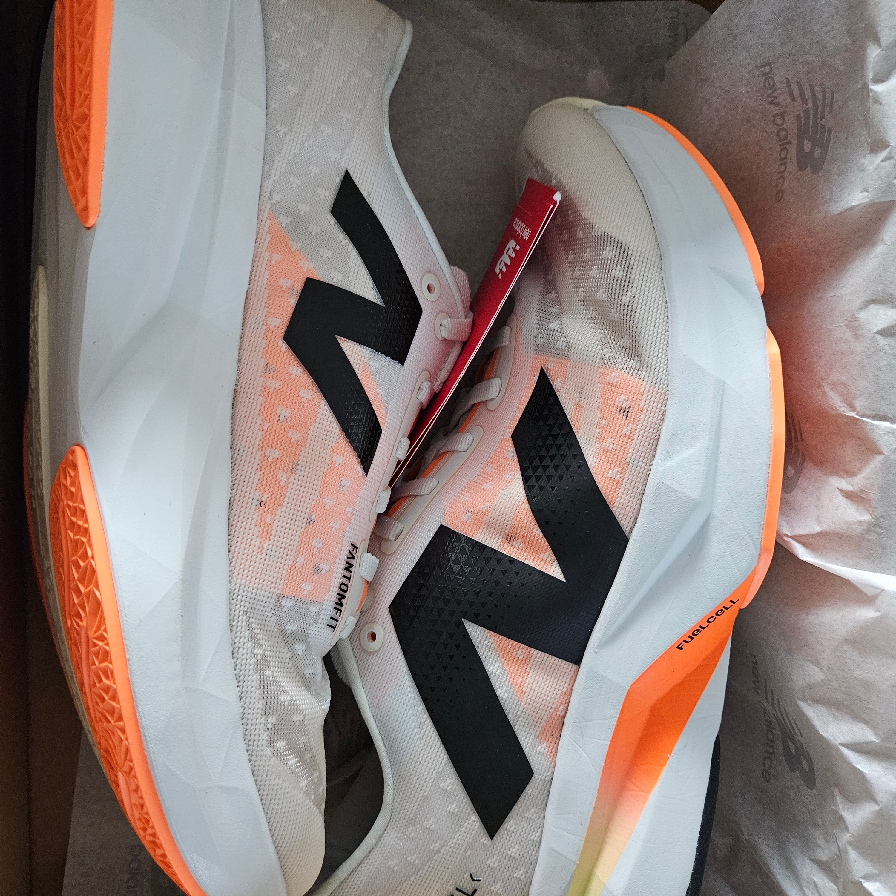 New Balance Fuelcell Rebel v4 Ivory - D Standard 착용 스타일