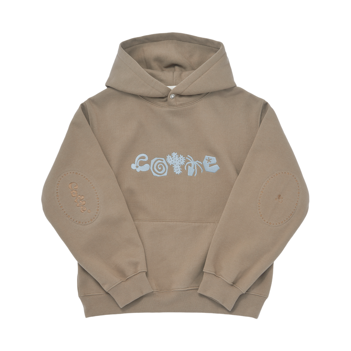 CT-JN03-HD01(MC) COTTE Doodle Garden Fleece Hoodie Mocha