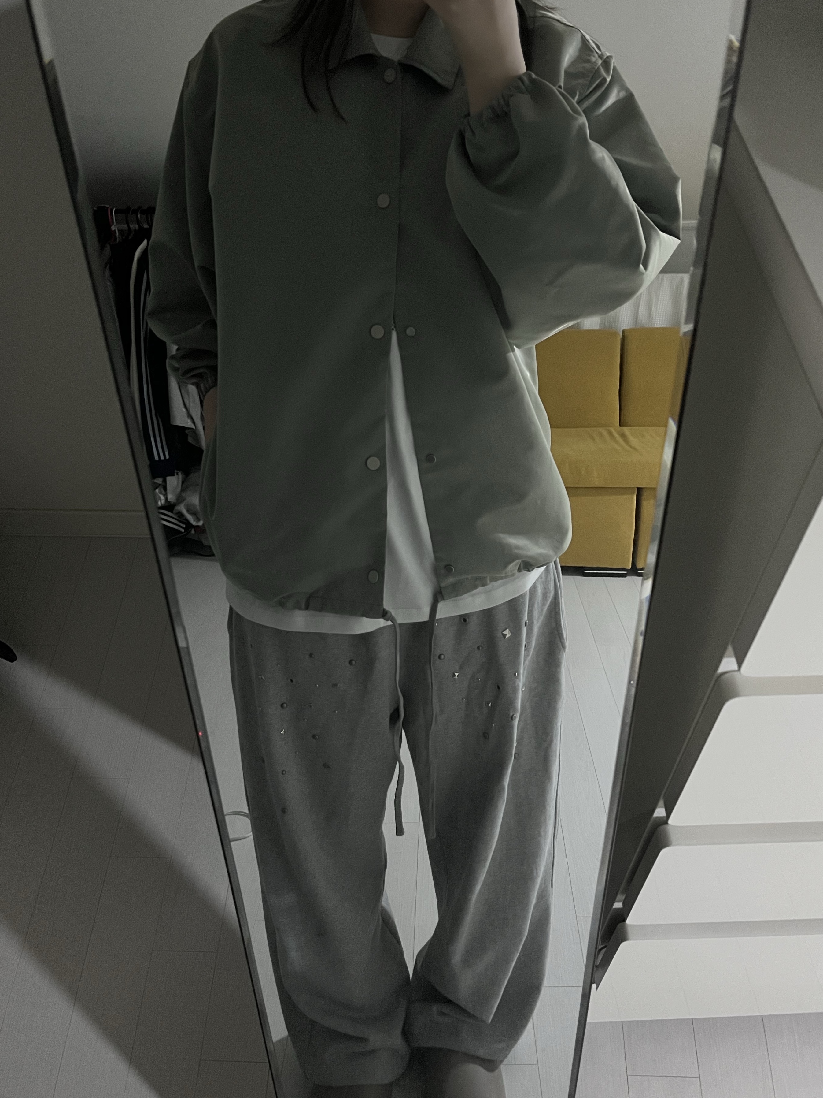 Essentials Coaches Jacket Seafoam - 22SS 착용 스타일
