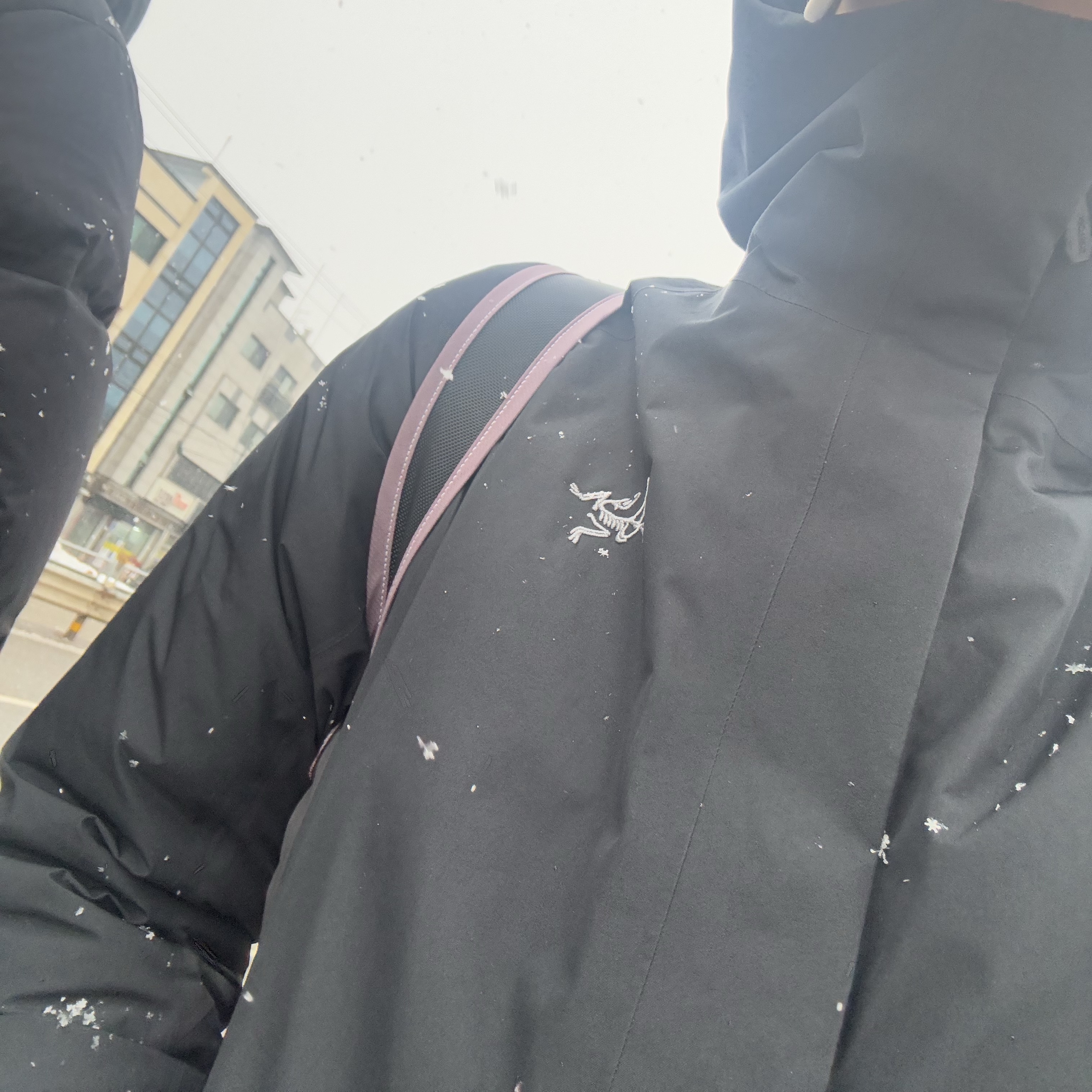 (W) Arc'teryx Solano Down Hoody Black 착용 스타일 - 2