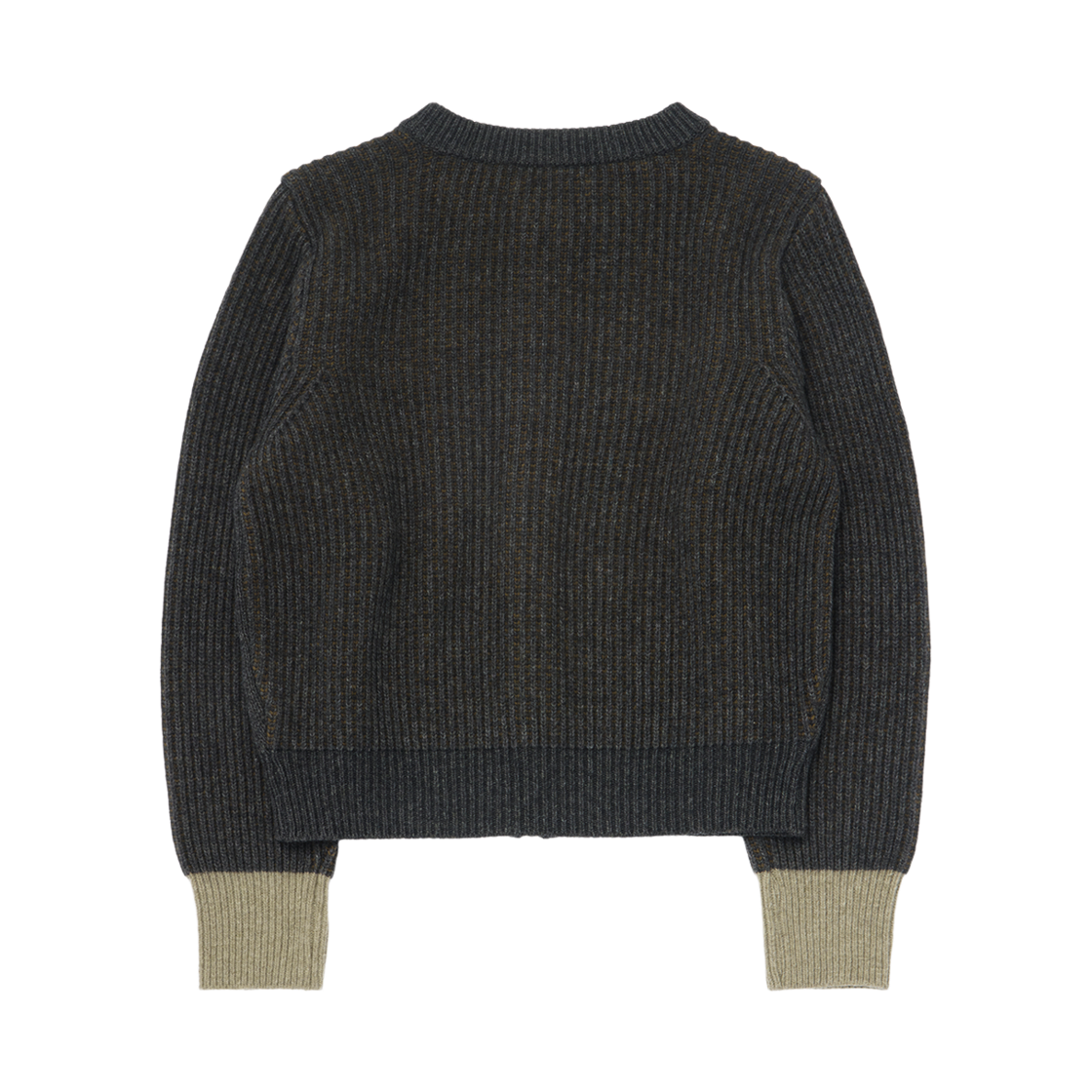 꼬떼 아가일 투 톤 리브드 집업 니트 차콜(COTTE Argyle Twotone Ribbed Zipup Knit Charcoal) - 2