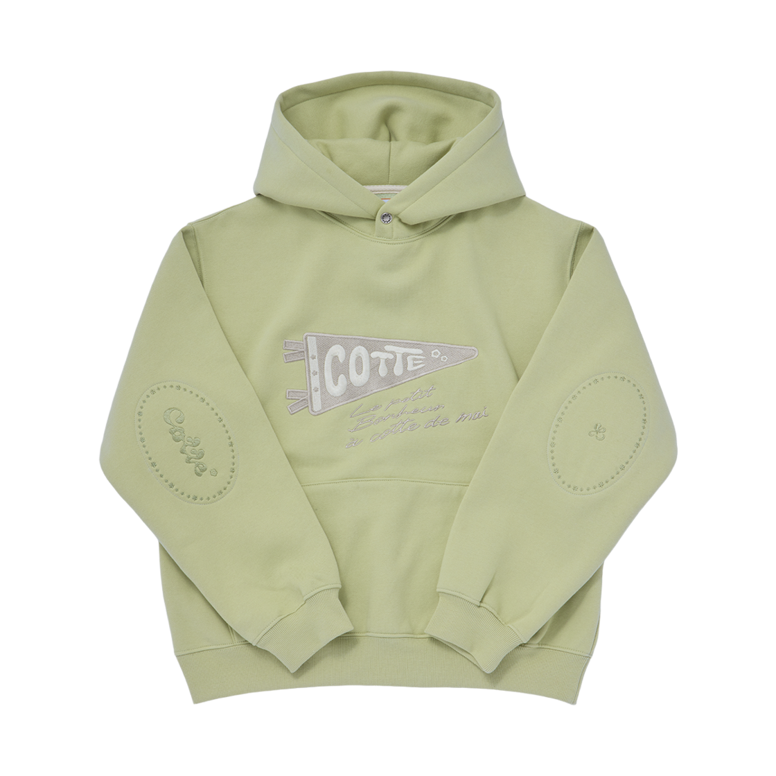 꼬떼 플래그 플리스 후디 라이트 올리브