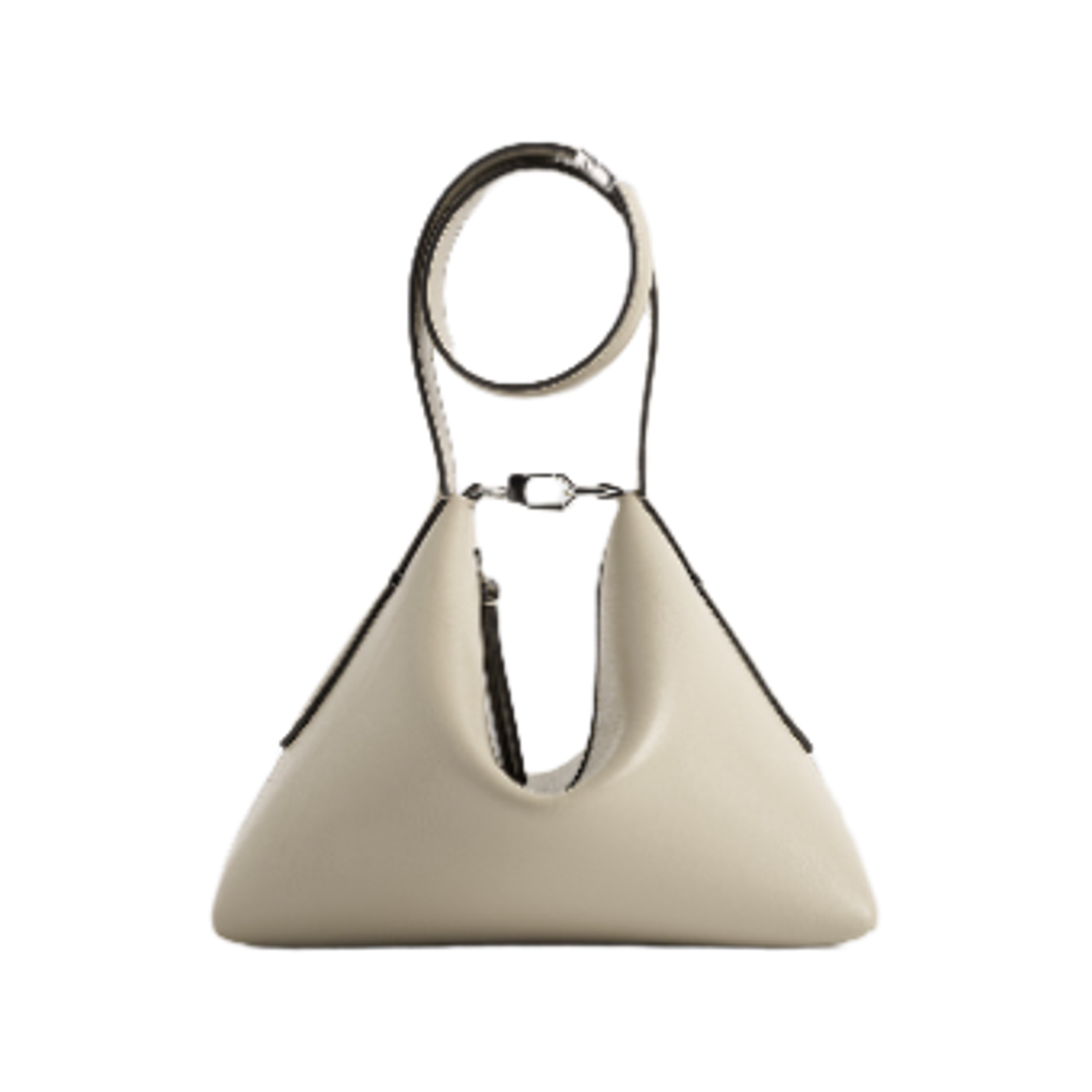 253-WAL0090-LE0025-125 Toteme Bevel Leather Wristlet Bag Fawn