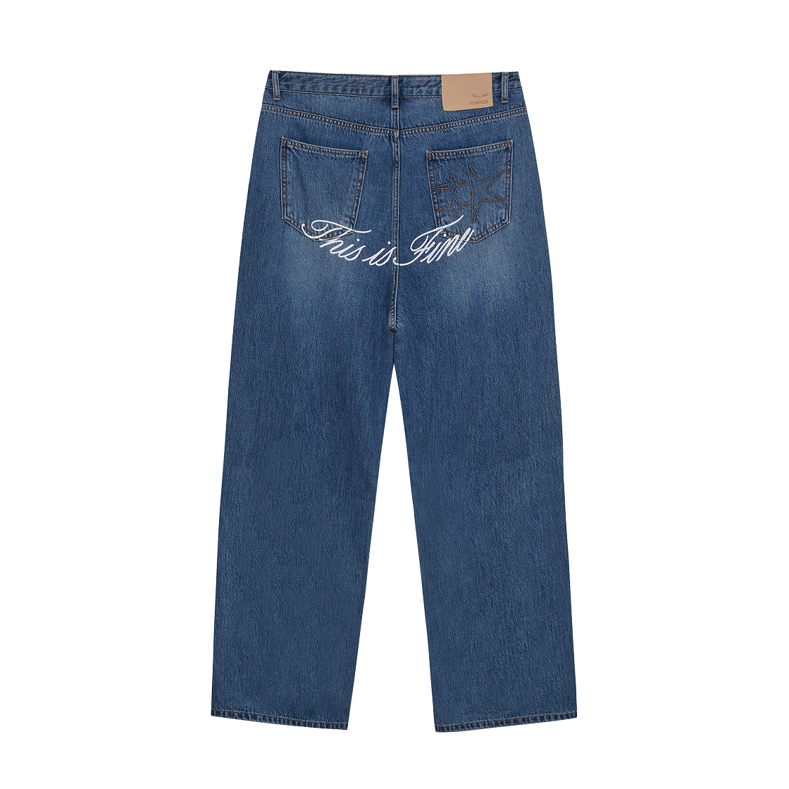 TIF01JN01GAL THIS IS FINE Relaxed Signature Jean Galaxy
