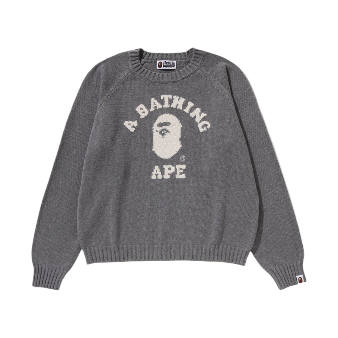 - (W) BAPE College Knit Sweater Gray