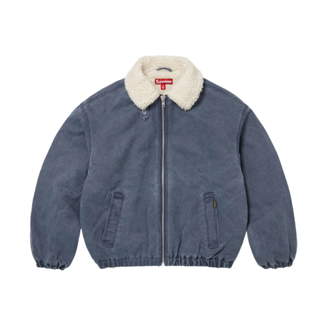 슈프림 포우 셔링 라인드 봄버 자켓 네이비 - 25FW(Supreme Faux Shearling Lined Bomber Jacket Navy - 25FW)