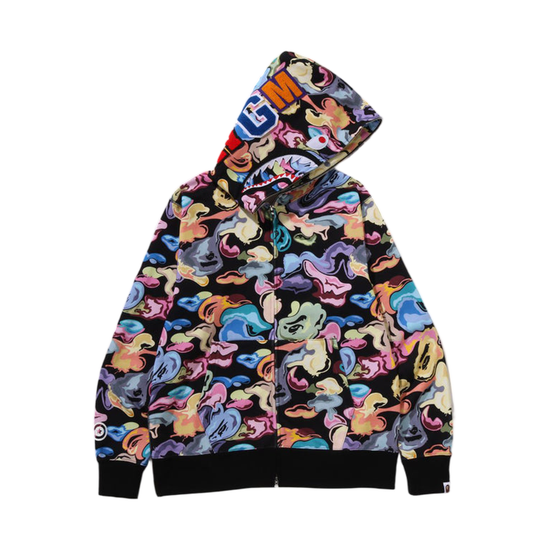 - BAPE Art Camo Shark Full Zip Hoodie Black