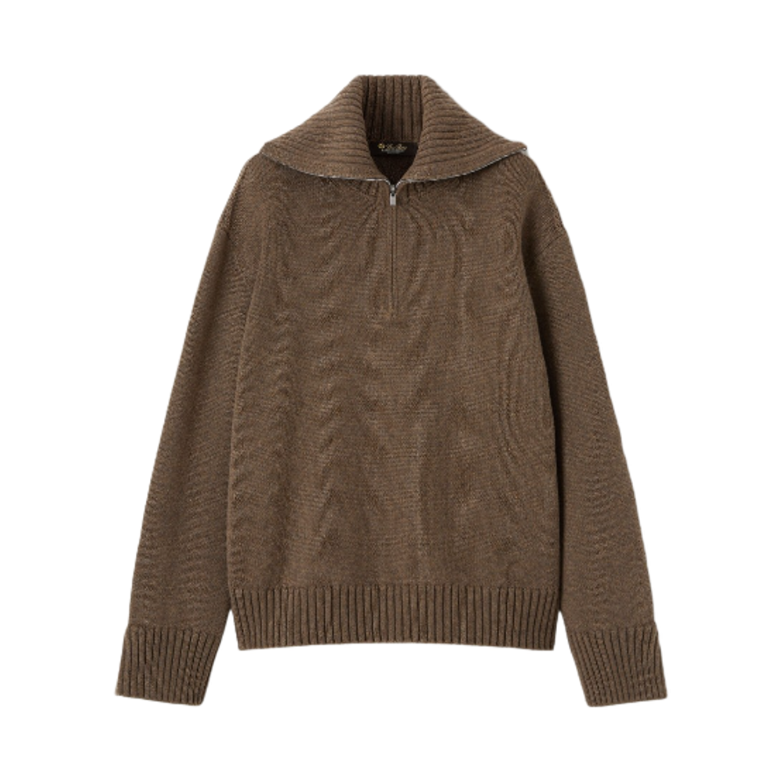 (W) 로로 피아나 베이비 캐시미어 파크스빌 풀오버 시더 바크 멜란지((W) Loro Piana Baby Cashmere Parksville Pullover Cedar Bark Melange) - 1
