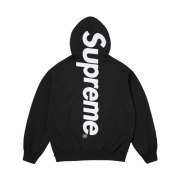 Supreme Satin Applique Hooded Sweatshirt Black - 25FW