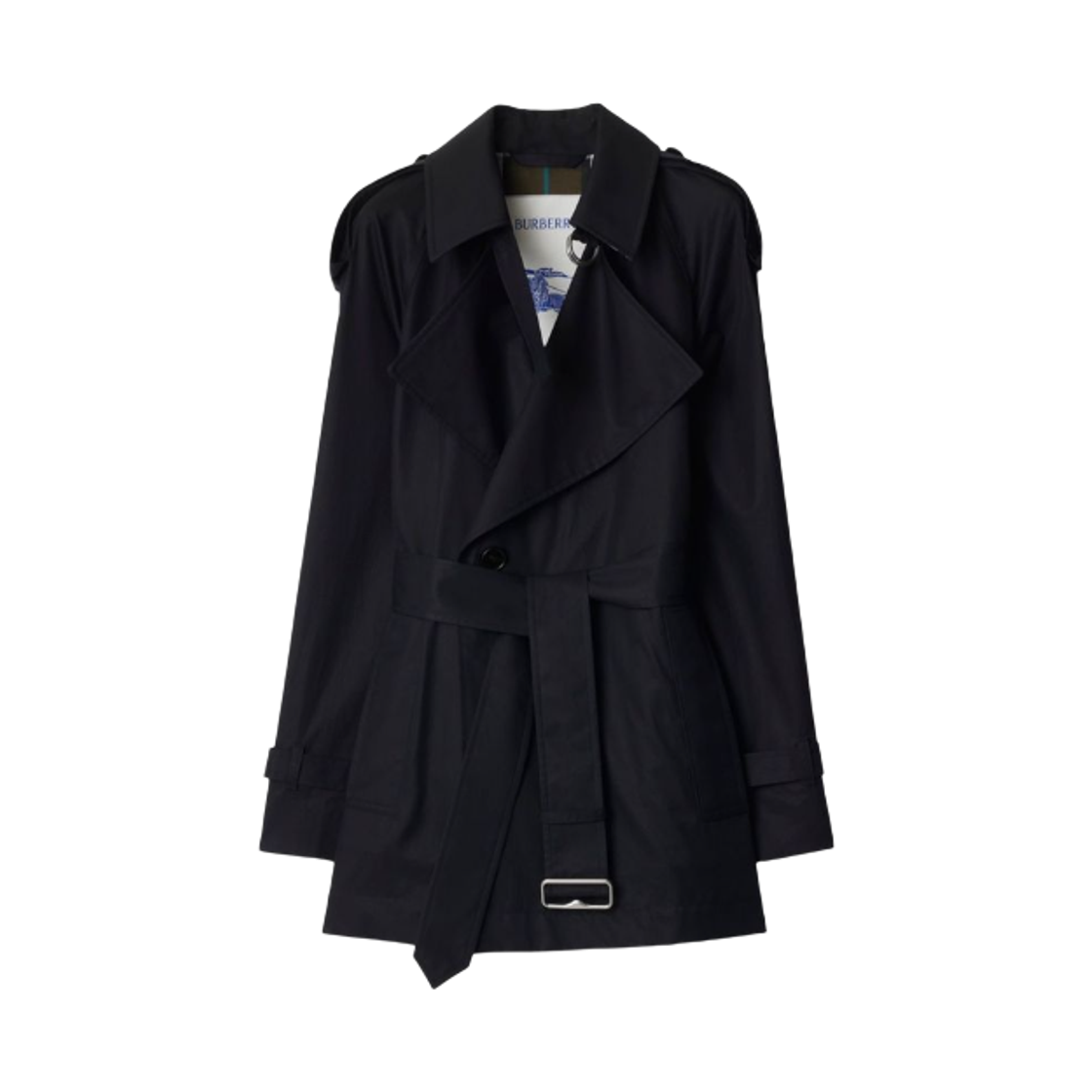 8095507 (W) Burberry Gabardine Trench Jacket Black