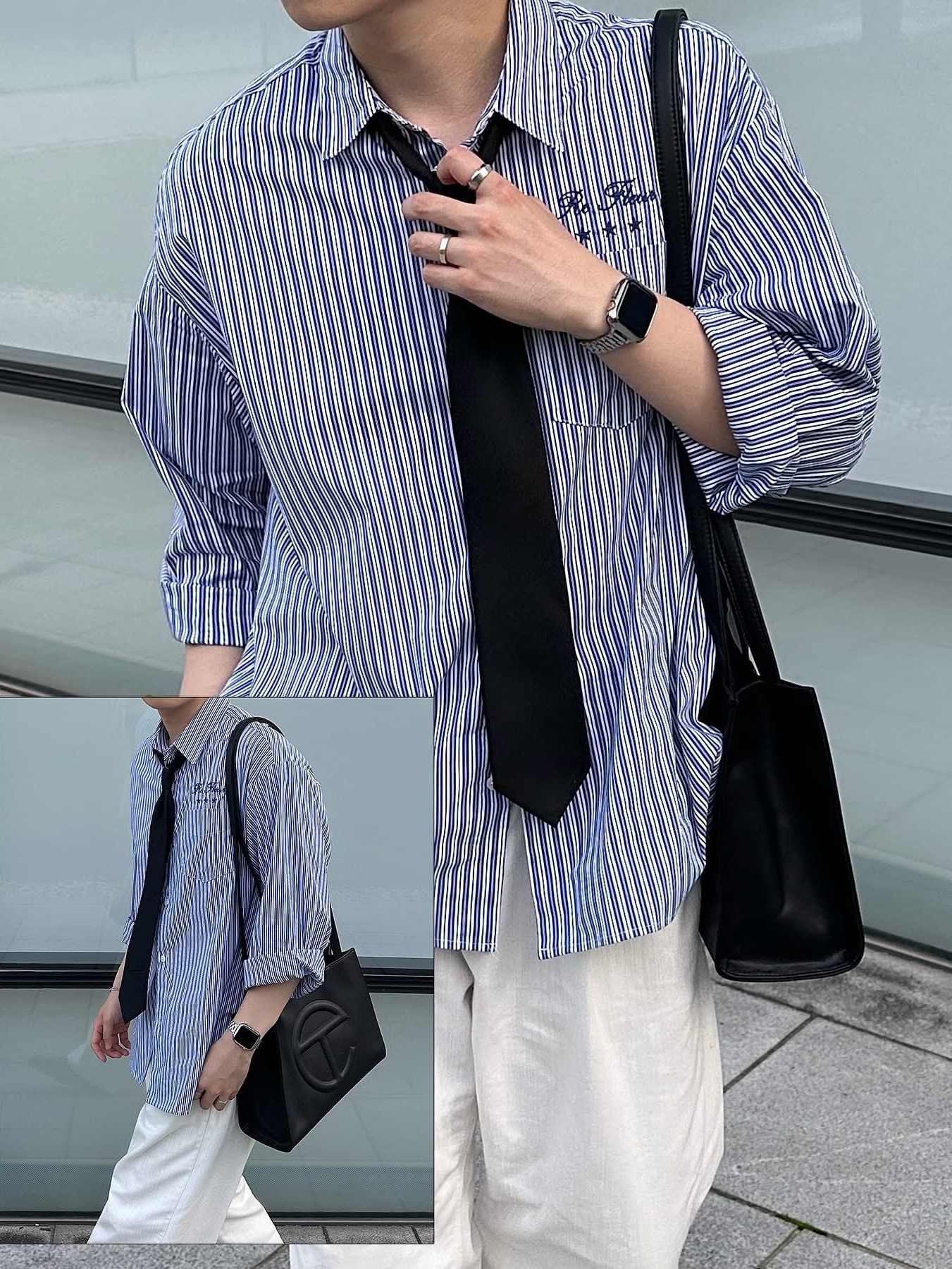 Telfar Medium Shopping Bag Black, Diesel Dx1550040 Stainless Steel Chain Bracelet Silver 착용 스타일 - 6