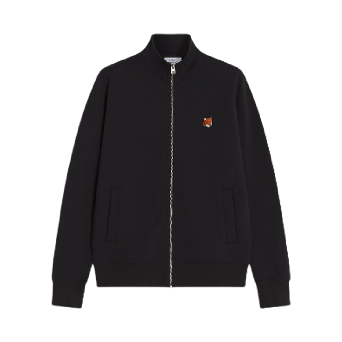 PM02134KM0340-P199 Maison Kitsune Fox Head Zipped Regular Sweatshirt Black