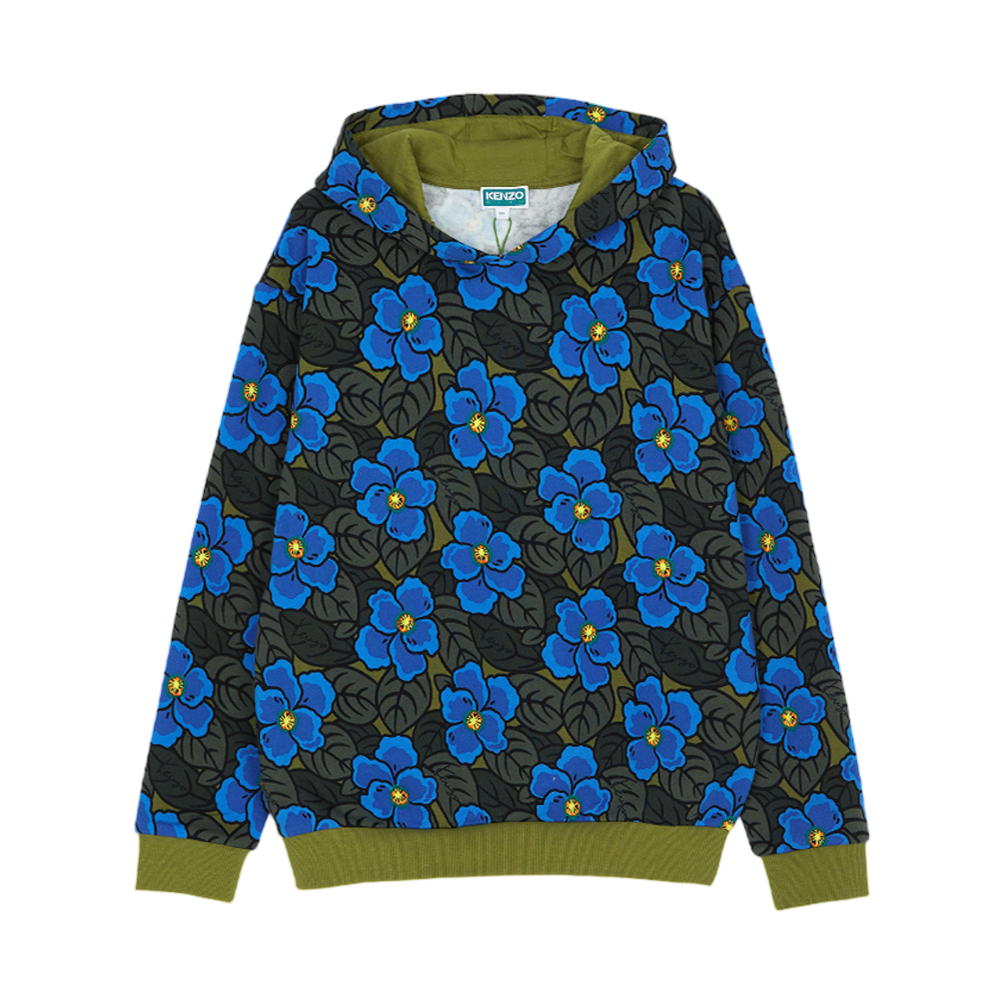 (키즈) 겐조 플리스 후드 스웨트셔츠 카키((Kids) Kenzo Fleece Hood Sweatshirt Khaki)