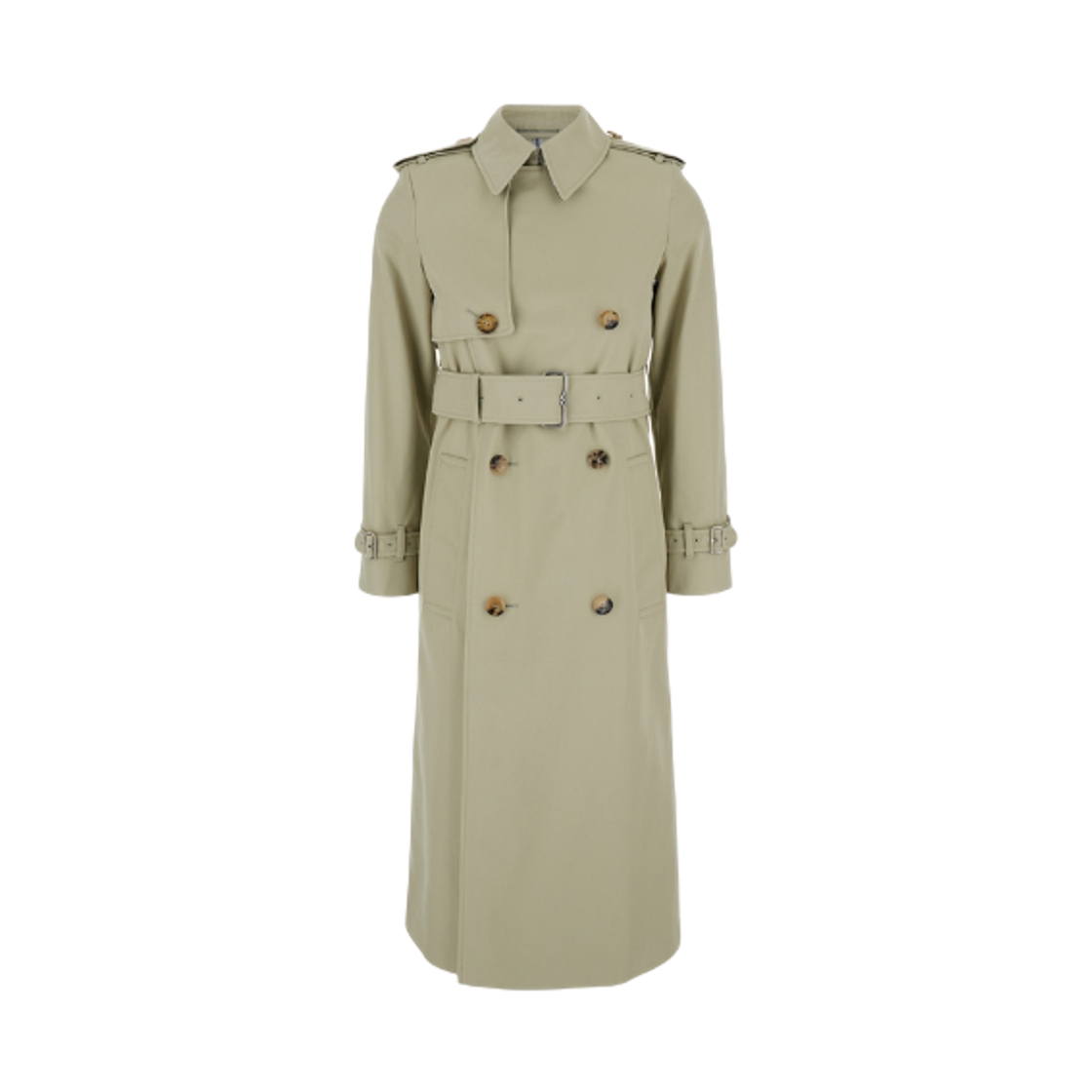 8093045 (W) Burberry Belted Double Trench Coat Beige