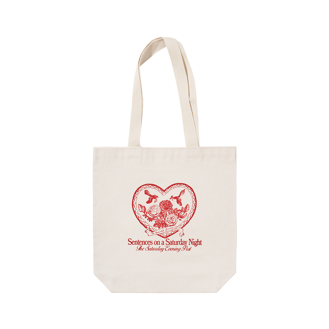 SFX2BG715AIV The Saturday Evening Post Heart Bird Graphic Eco Bag
