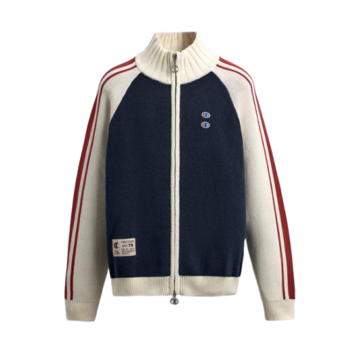 자라 x 챔피온 컬러 블록 스트라이프 가디건 네이비 블루 Zara KREAM