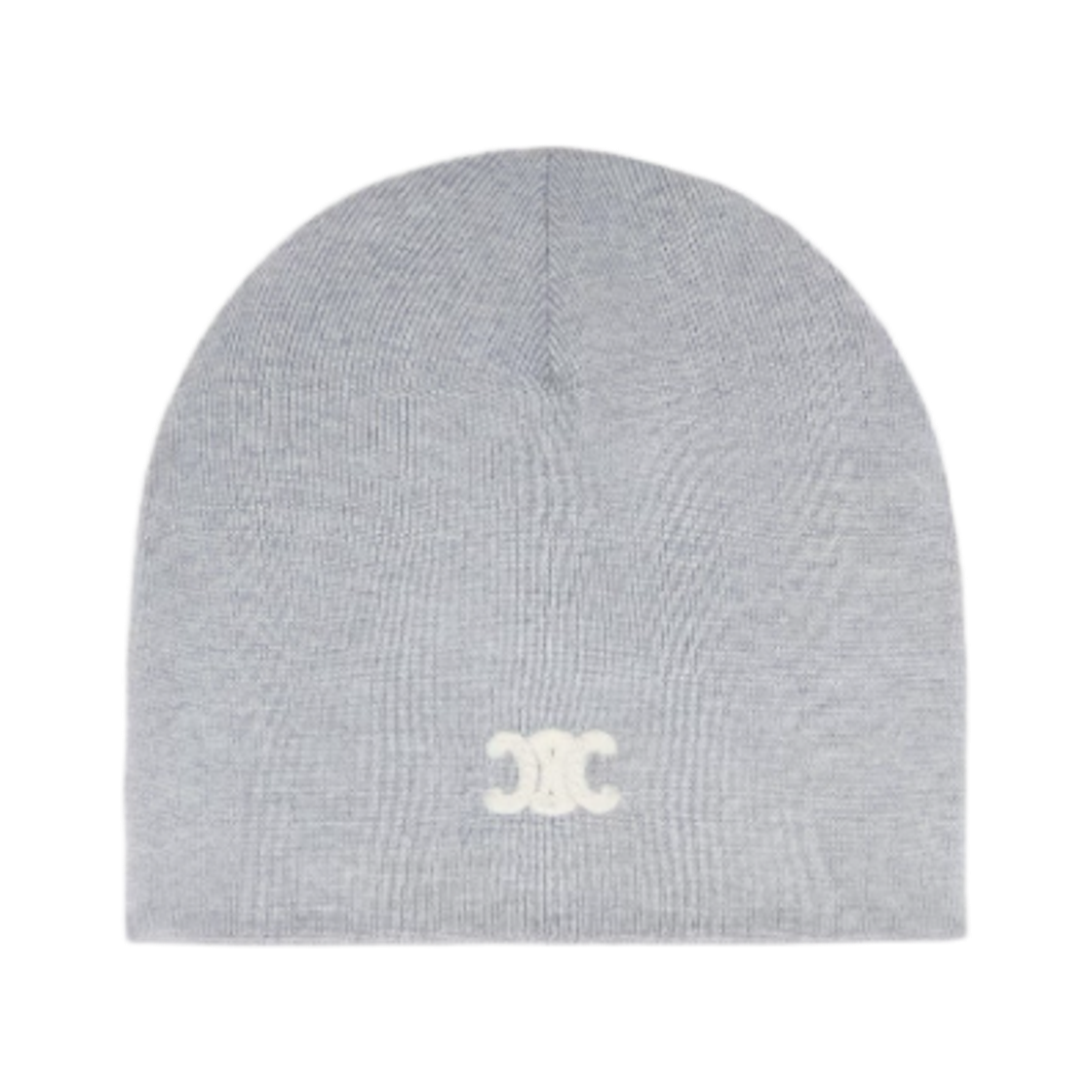 AA0B60J71-08GC Celine Triomphe Beanie in Wool Light Grey