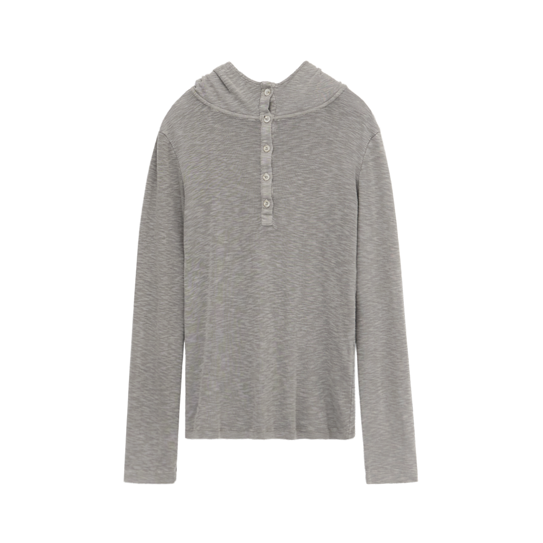 HW5LTL8014A4 (W) Polyteru Human Index Human Slub Button Hoodie Gray