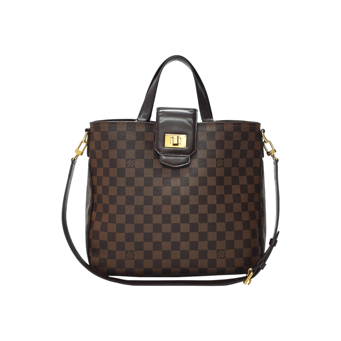 IT3MBATC3OEK Louis Vuitton Damier Ebene Canvas Cabas Raspberry Tote Bag with Shoulder Strap
