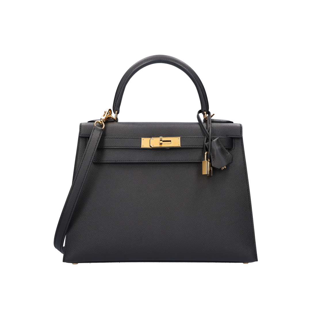 IT4VI5R3KC2P Hermes Kelly 28 Sellier Bag in Black Epsom with Gold Hardware and B Stamp