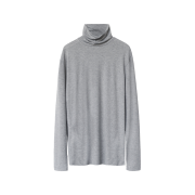 Polyteru Turtle Neck Sleeve Melange Gray