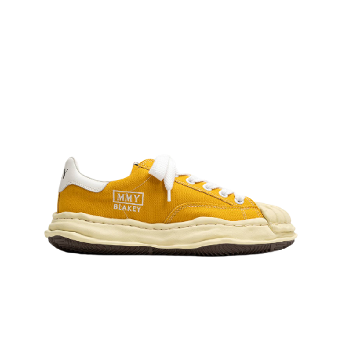 메종 미하라 야스히로 블레이키 VL OG 솔 캔버스 로우탑 스니커즈 옐로우