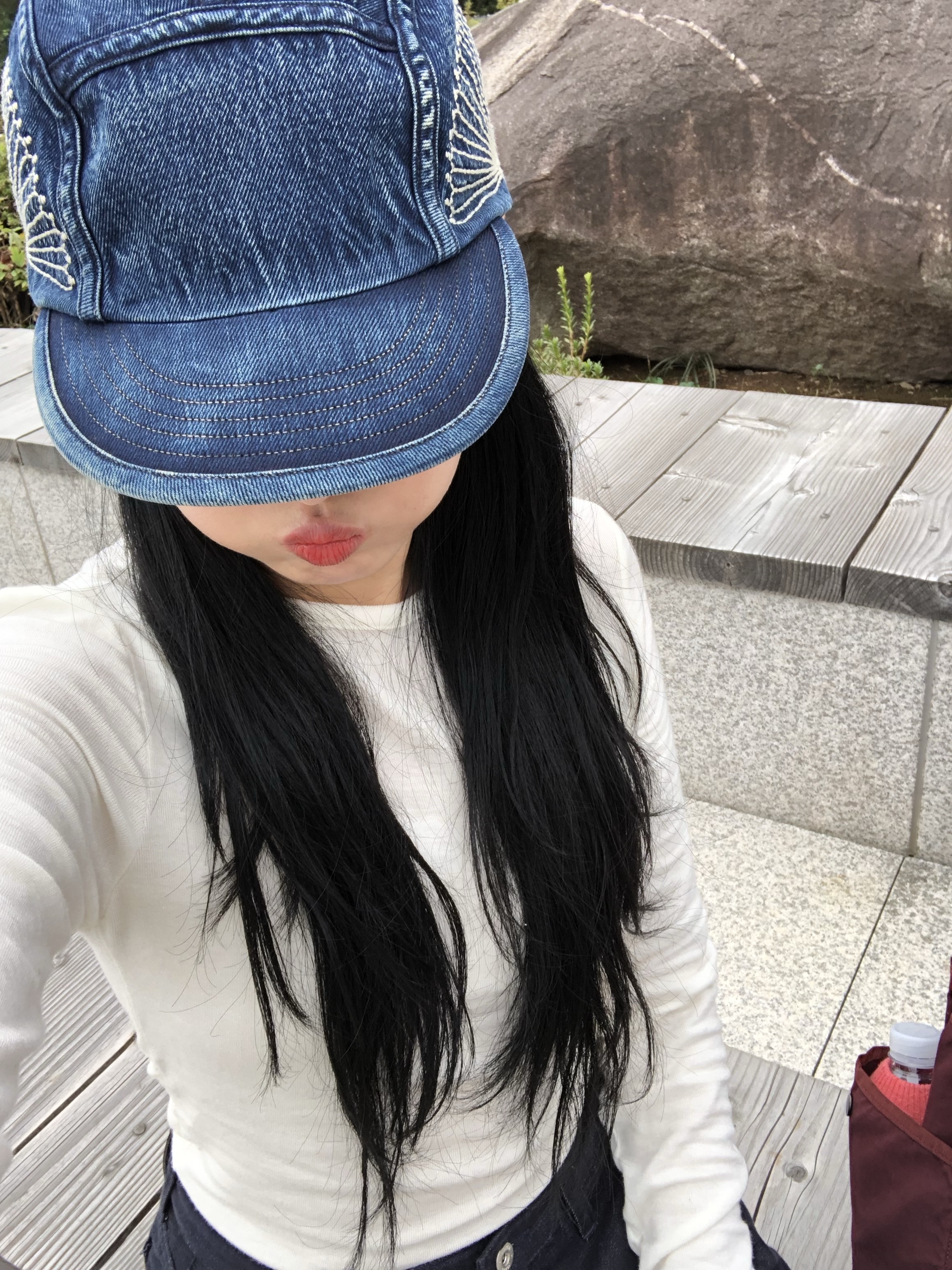 Kapital 10 oz. IDG x IDG Furoshiki Embroidery Denim Camp Cap Indigo, Porter Crag Shoulder Bag L Navy 착용 스타일