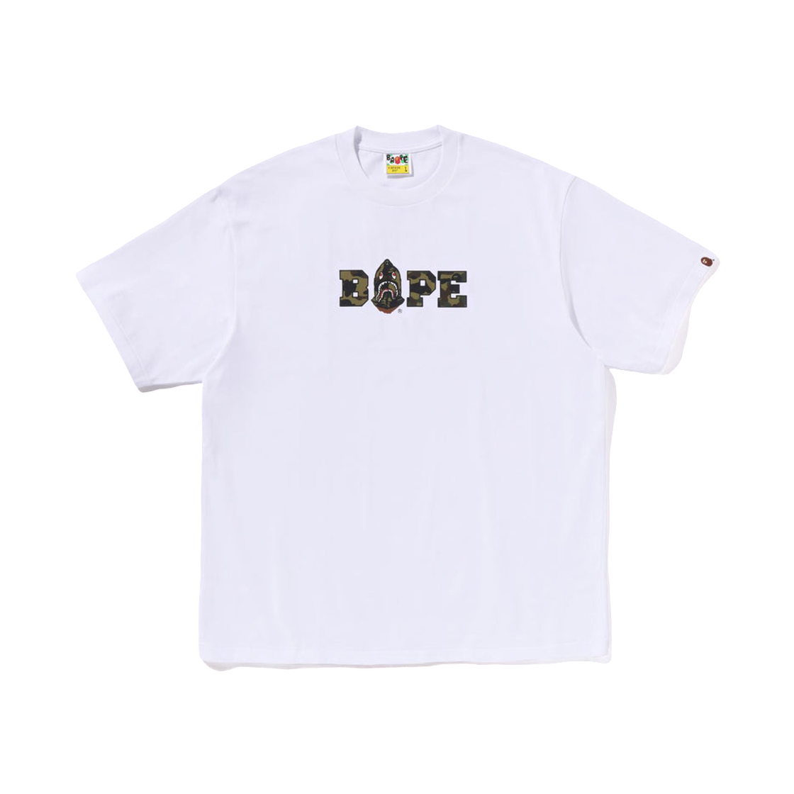 베이프 퍼스트 카모 베이프 로고 릴렉스드 핏 티셔츠 화이트(BAPE 1st Camo Bape Logo Relaxed Fit T-Shirt White) - 1