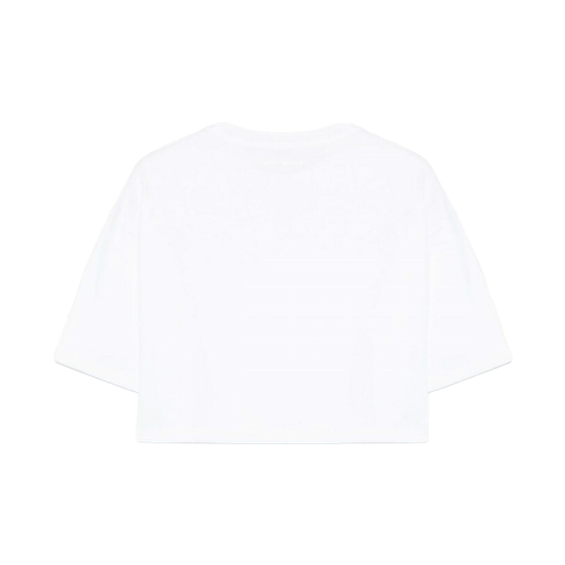 (W) 엠포리오 아르마니 로고 코튼 크롭 티셔츠 화이트((W) Emporio Armani Logo Cotton Cropped T-Shirt White) - 2