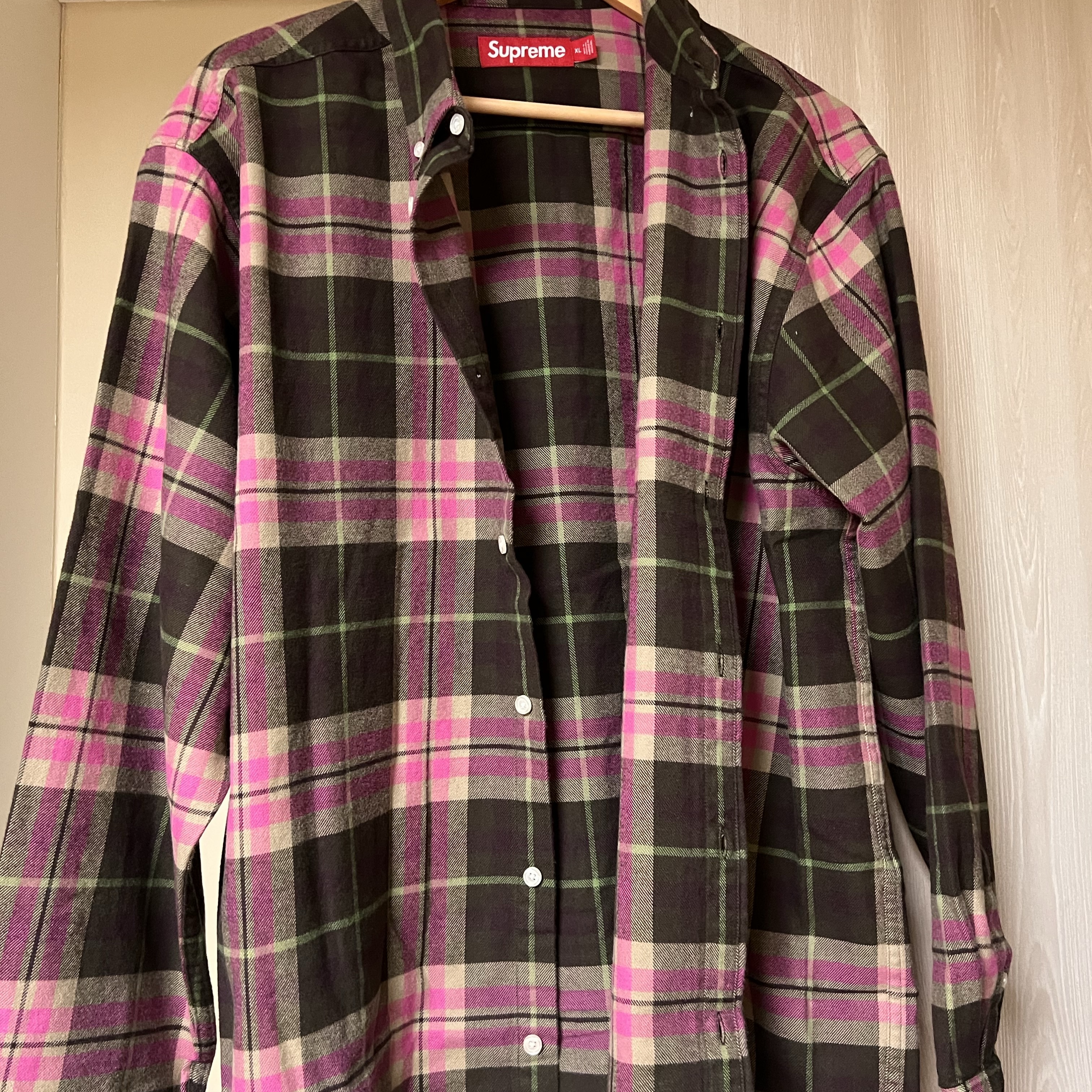 Supreme Plaid Flannel Shirt Brown - 25FW 착용 스타일 - 1