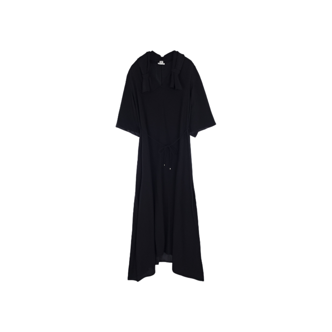 ITQIBAECT3RN Hermes Silk Long Dress 36 Black