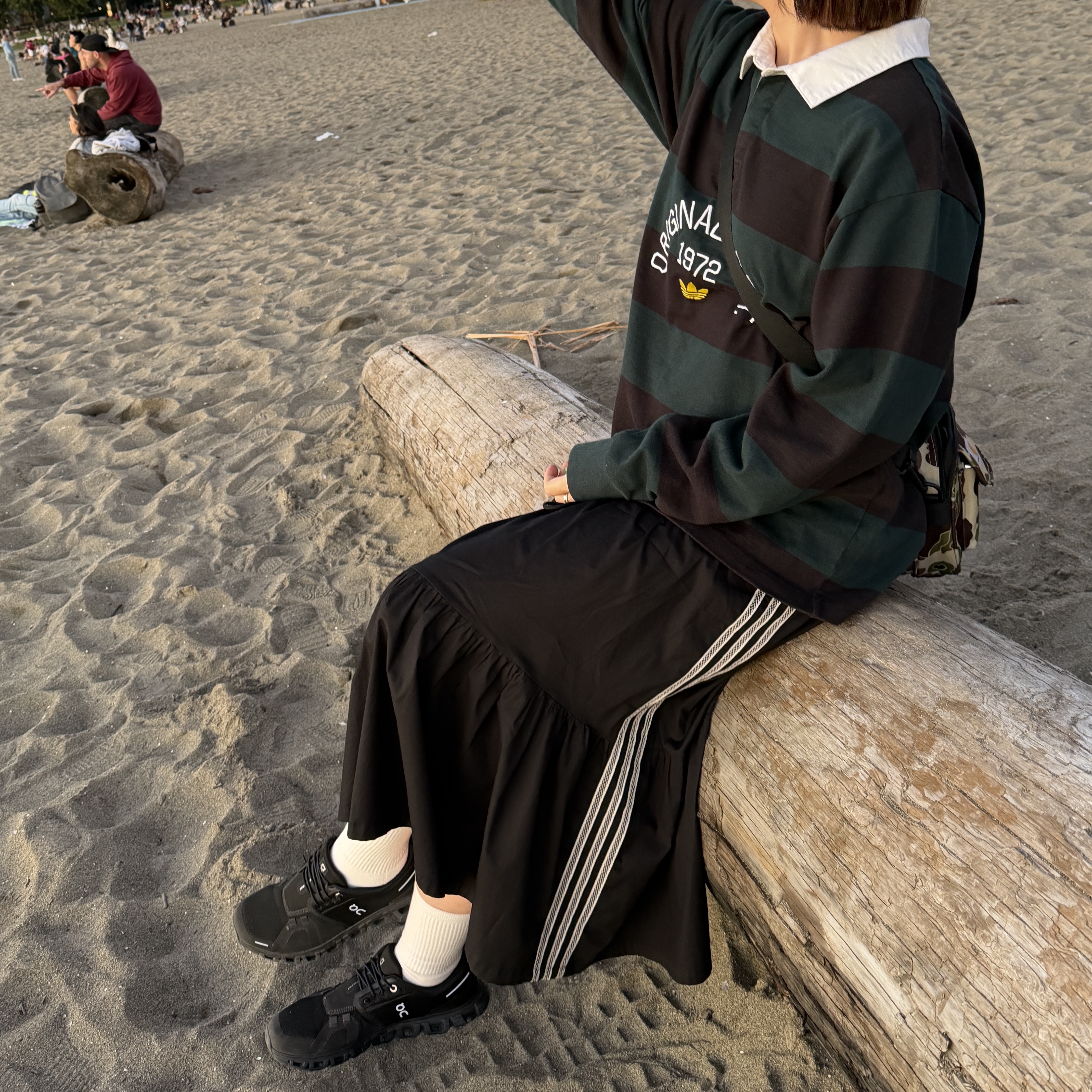 On Running Cloud 6 Black, (W) Adidas Originals Summer Glow Skirt Black - KR Sizing 착용 스타일