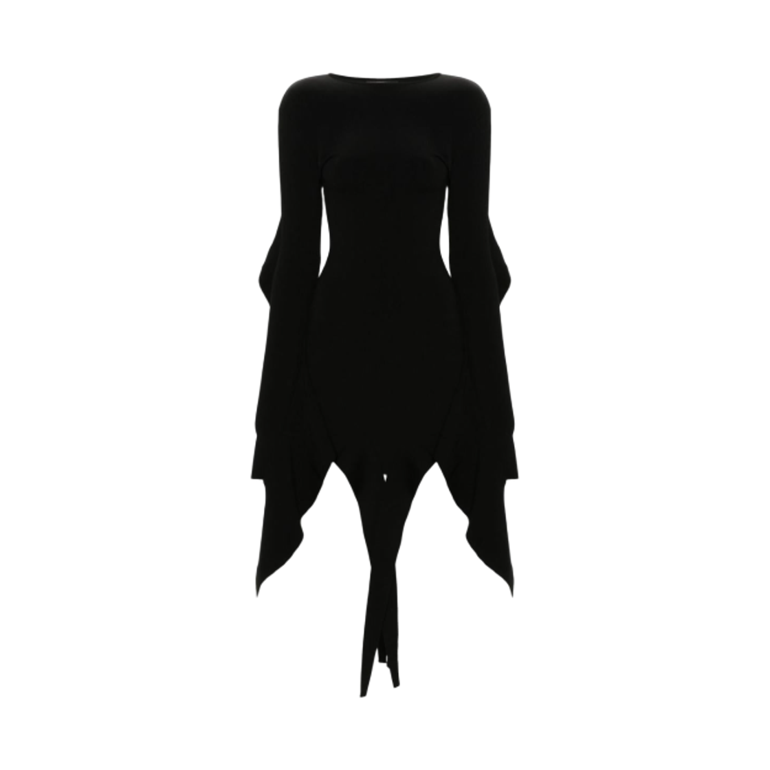 (W) 뮈글러 어시메트릭 드레스 블랙((W) Mugler Asymmetric Dress Black)