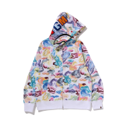 BAPE Art Camo Shark Full Zip Hoodie White