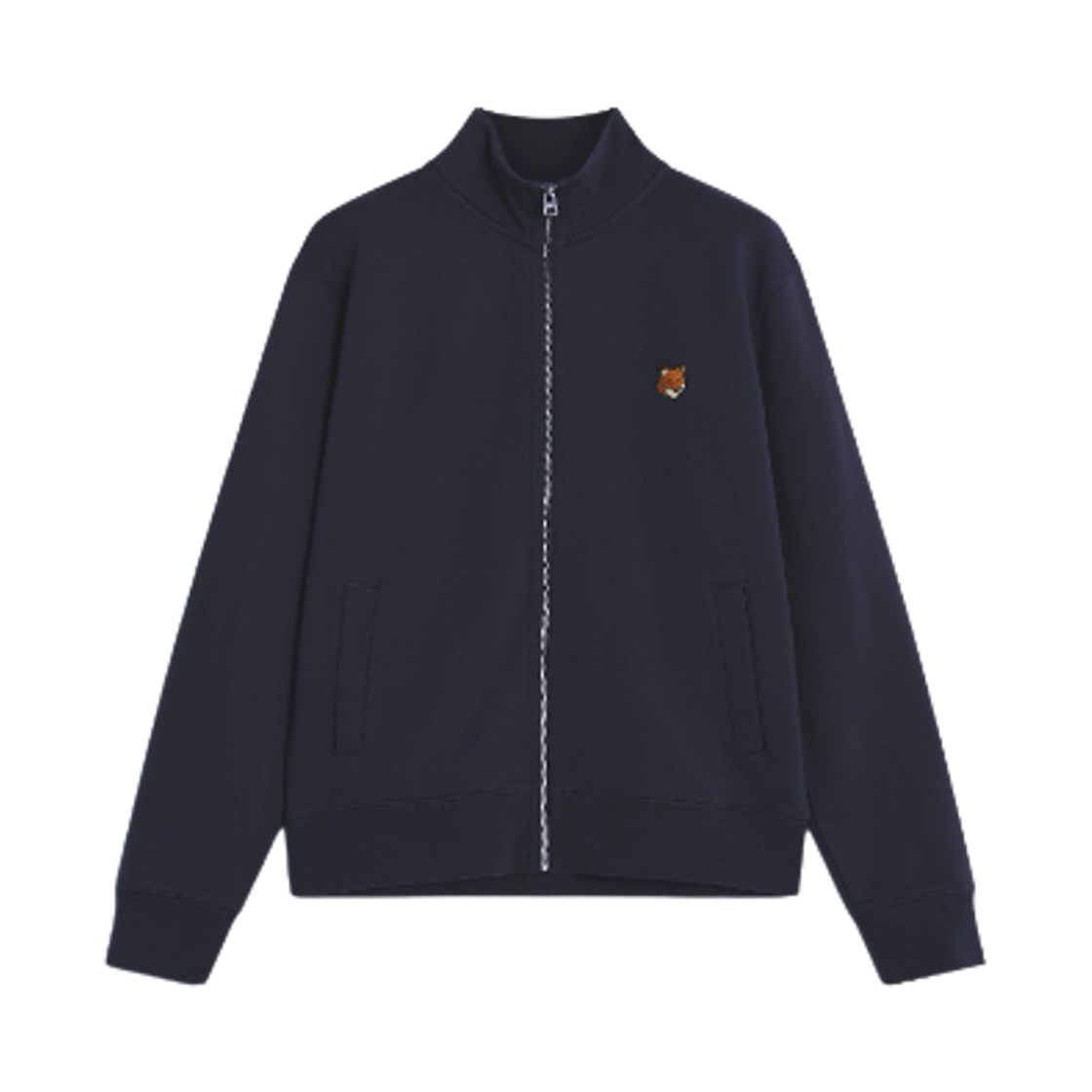 PM02134KM0340-0413 Maison Kitsune Fox Head Zipped Regular Sweatshirt Navy