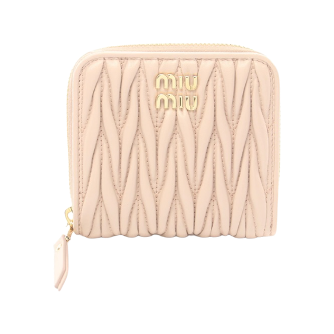 5ML522-2FPP-F0236 Miu Miu Matelasse Zip Around Wallet Powder Pink
