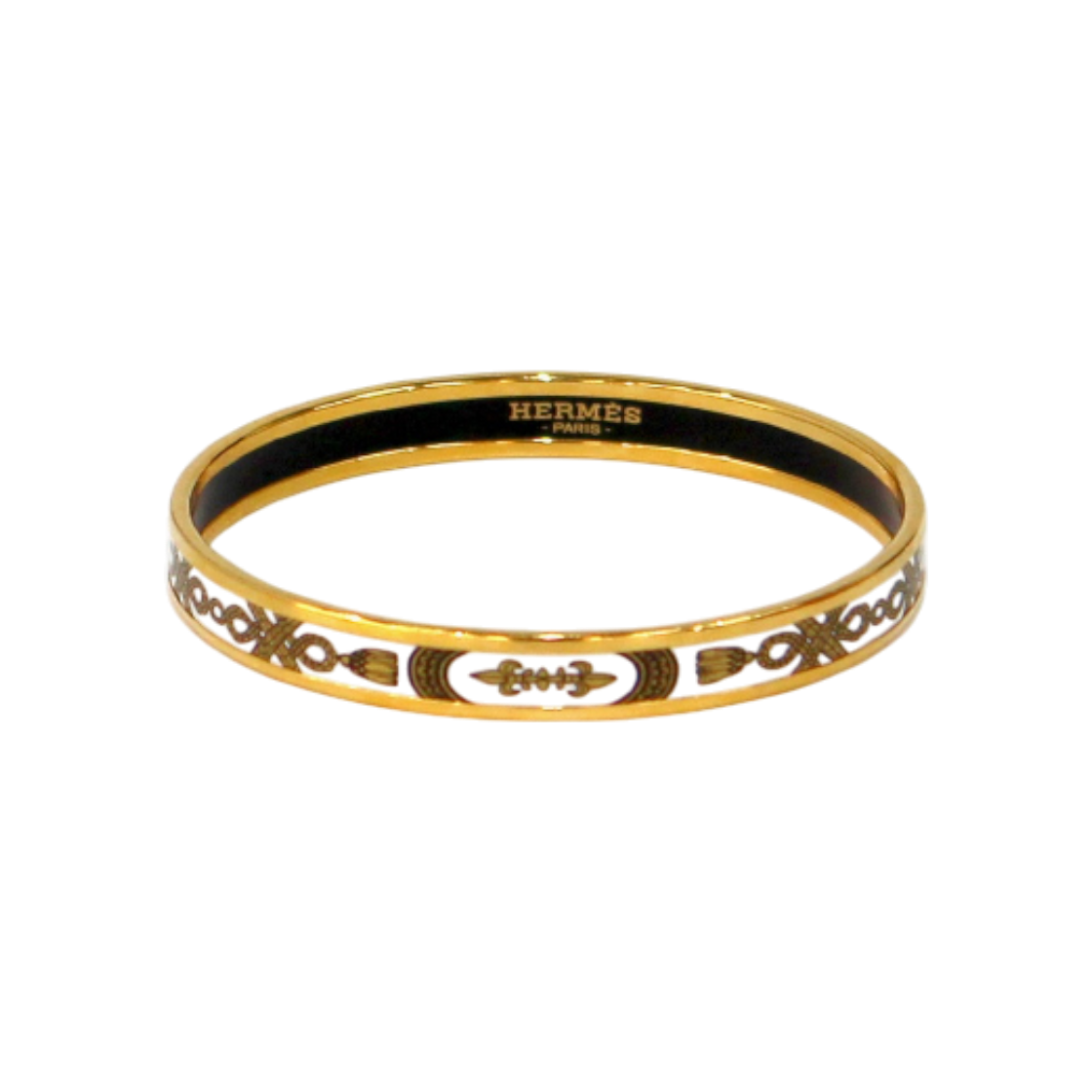 에르메스 아이보리 에나멜 뱅글 팔찌 A-B31258(Hermes Ivory Enamel Bangle Bracelet) - 1