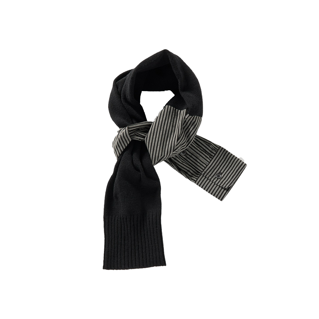 퍼버즈 우먼 더블 슬리브 스카프 블랙 - 25FW(Perverze Women Double Sleeve Scarf Black - 25FW)
