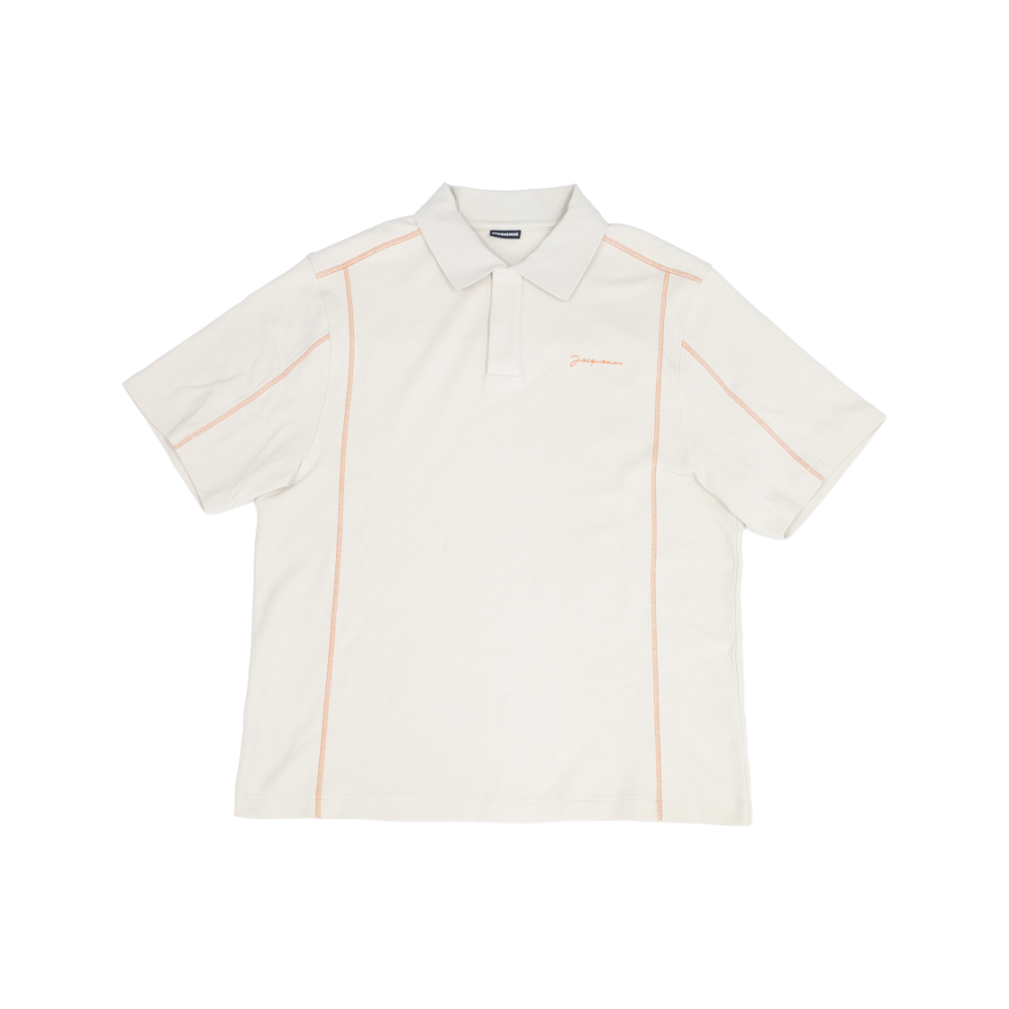 자크뮈스 225JS011 르 폴로 바닐라 폴로 자수 로고 티셔츠(Jacquemus Le Polo Vanilla Embroidered Logo T Shirt)