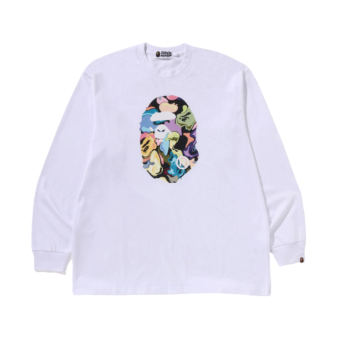 베이프 아트 카모 에이프 헤드 릴렉스드 핏 롱슬리브 티셔츠 화이트(BAPE Art Camo Ape Head Relaxed Fit L/S T-Shirt White) - 1