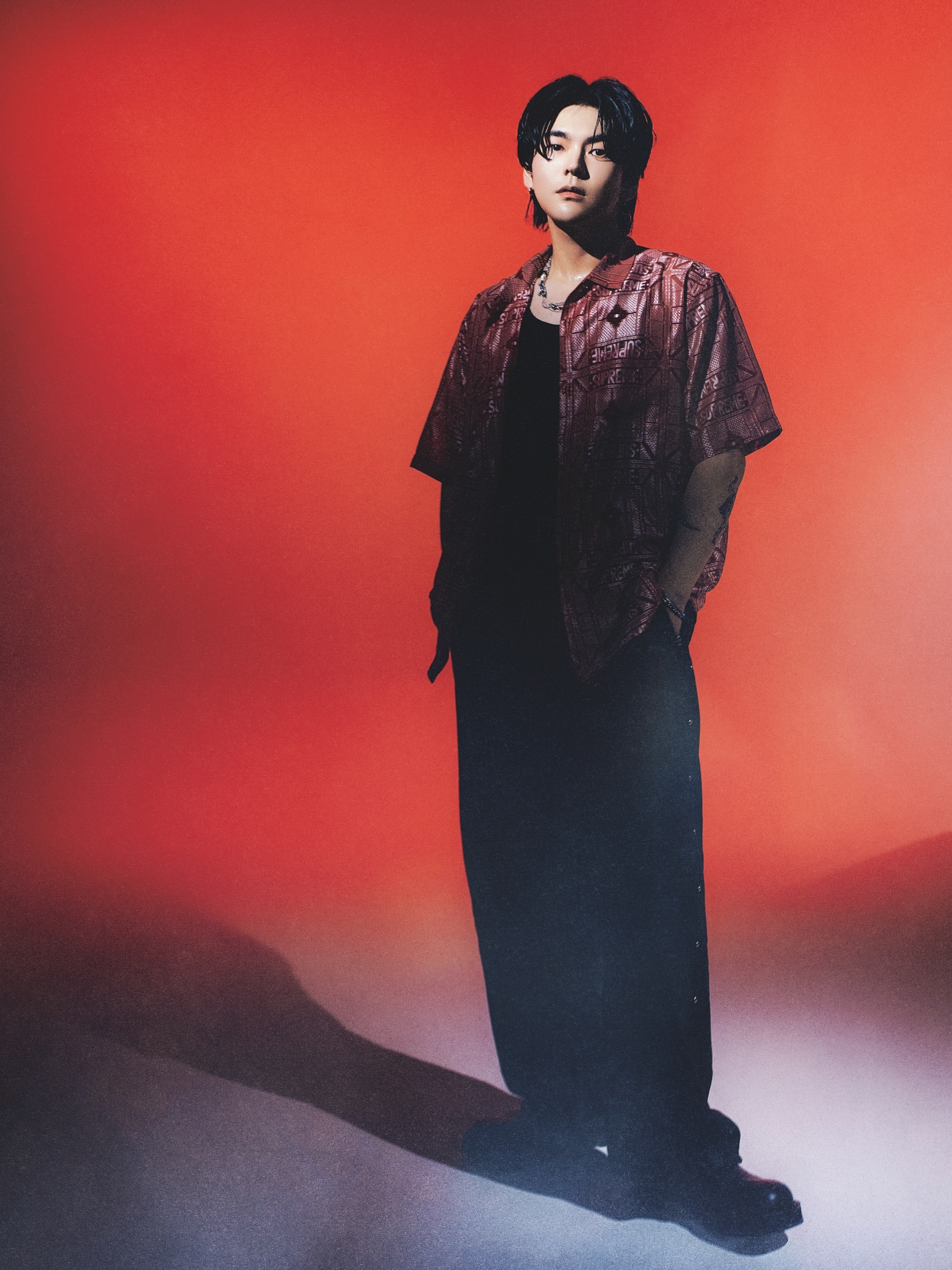Supreme Tray Jacquard S/S Shirt Red - 24SS 착용 스타일 - 1