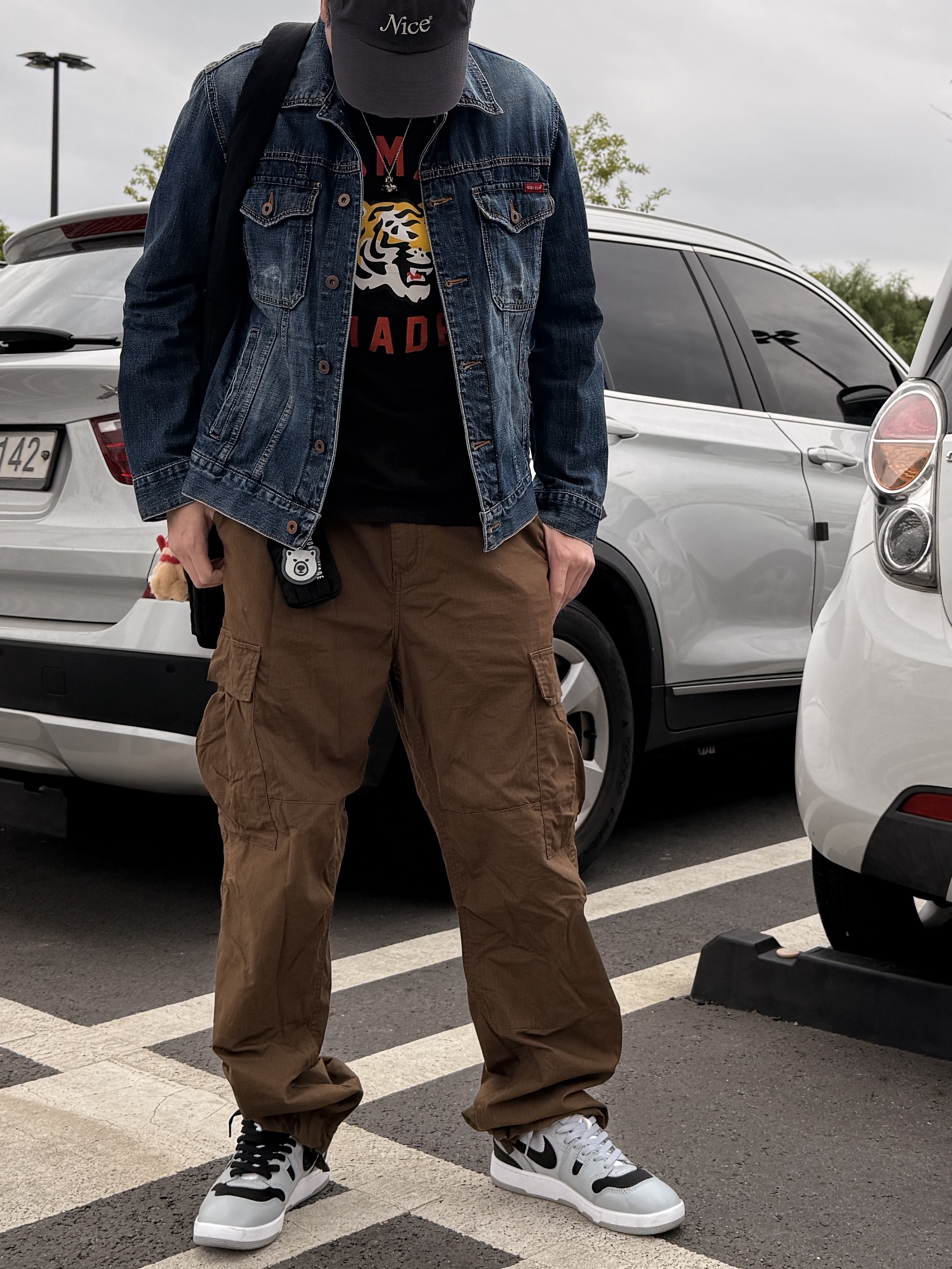 Nice Weather Apparel Signature Cap Charcoal, Palace x Vivienne Westwood Orb Pendant Silver - 24FW 착용 스타일