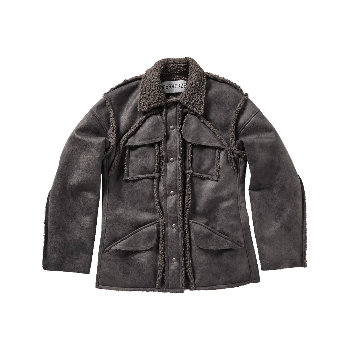 퍼버즈 우먼 컷 라인 자켓 그레이 - 25FW(Perverze Women Cut Line Jacket Gray - 25FW)