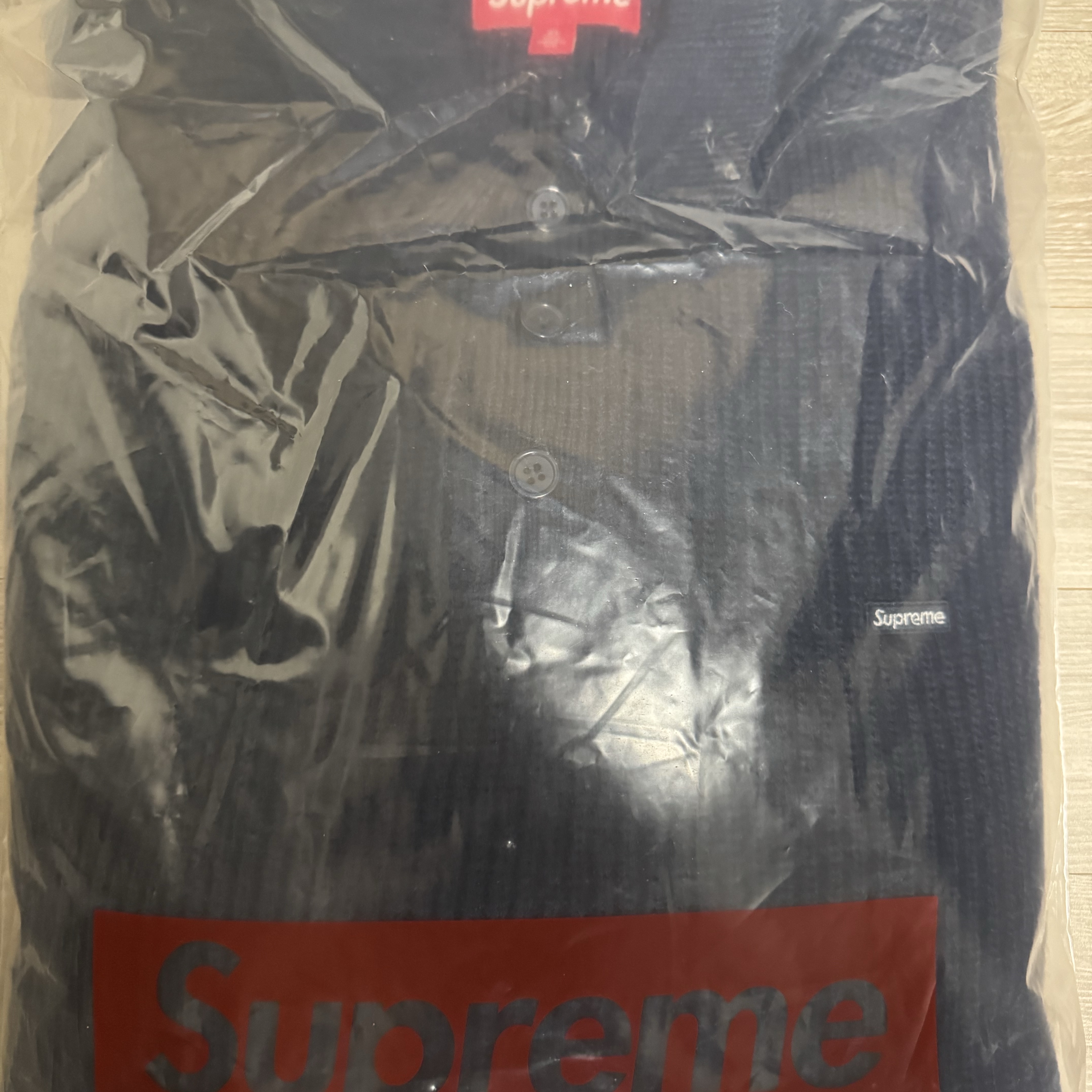 Supreme Small Box Polo Sweater Navy - 25FW 착용 스타일
