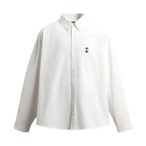 자라 x 챔피온 패치 옥스포드 셔츠 화이트(Zara x Champion Patch Oxford Shirt White)