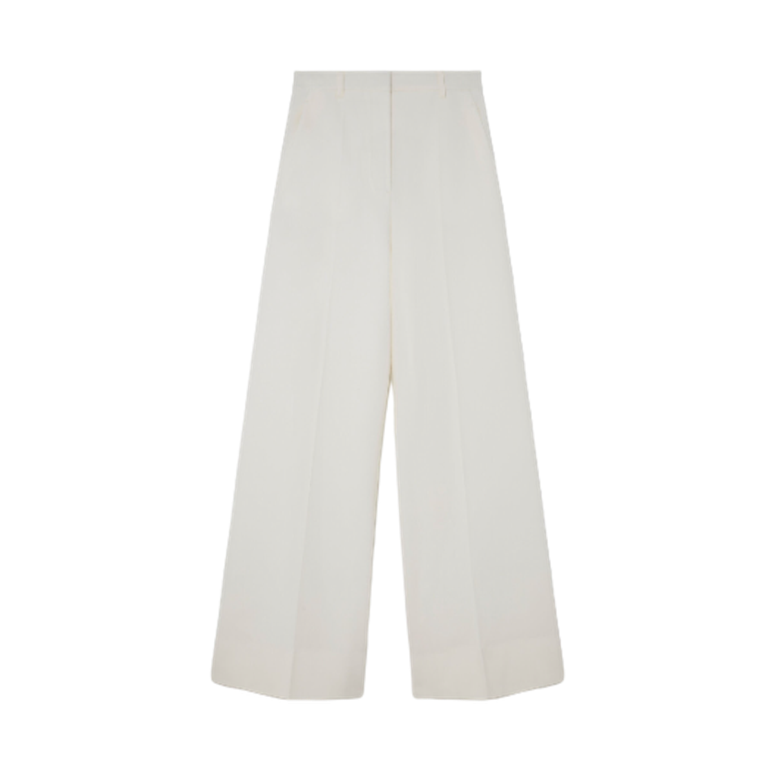 6402063CU7049200 (W) Stella McCartney High Rise Wide Leg Wool Trousers Cream White