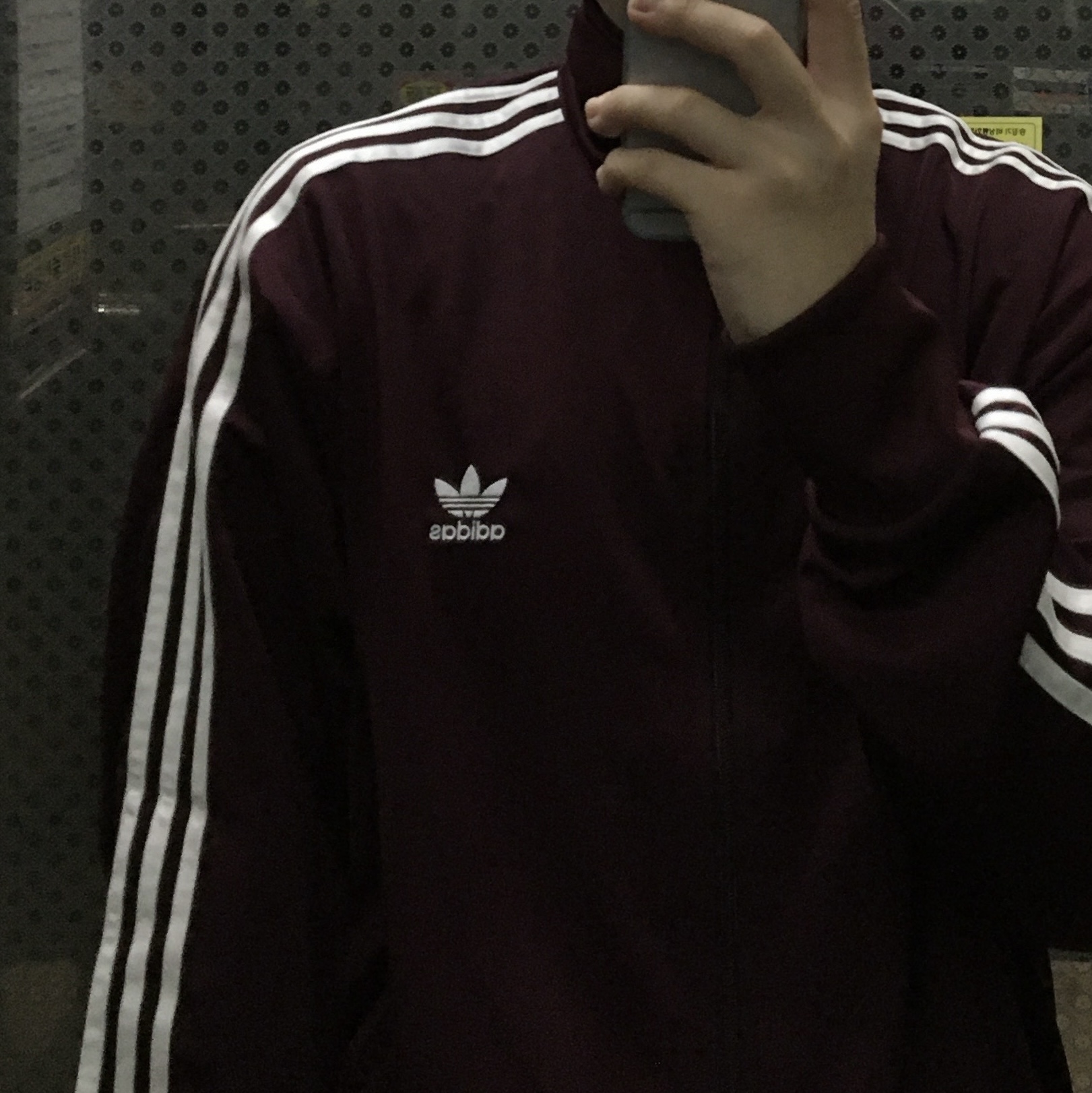 Adidas Adicolor Classic Firebird Track Top Maroon - KR Sizing 착용 스타일