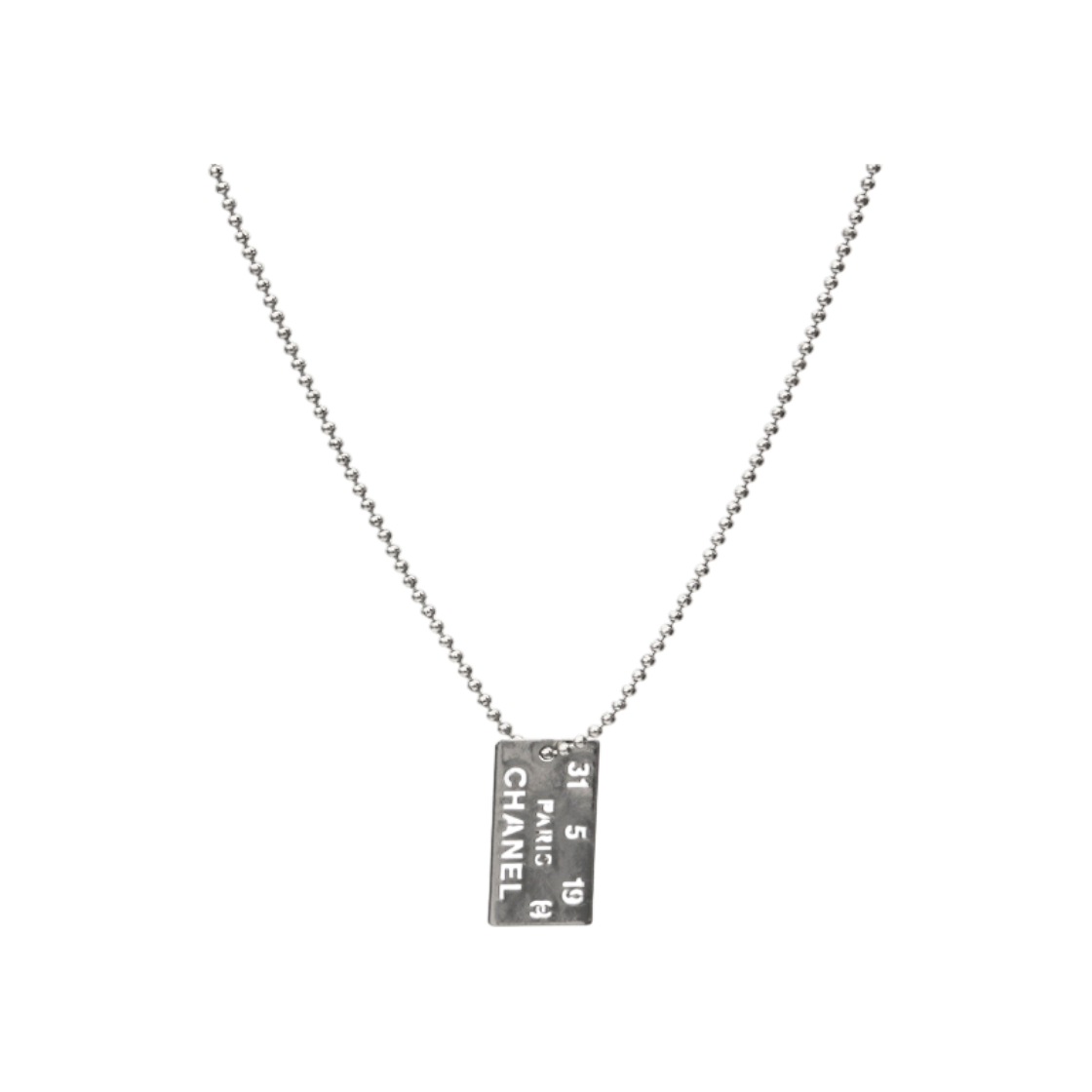 샤넬 플레이트 실버 목걸이 A-B22570(Chanel Plate Silver Necklace) - 1