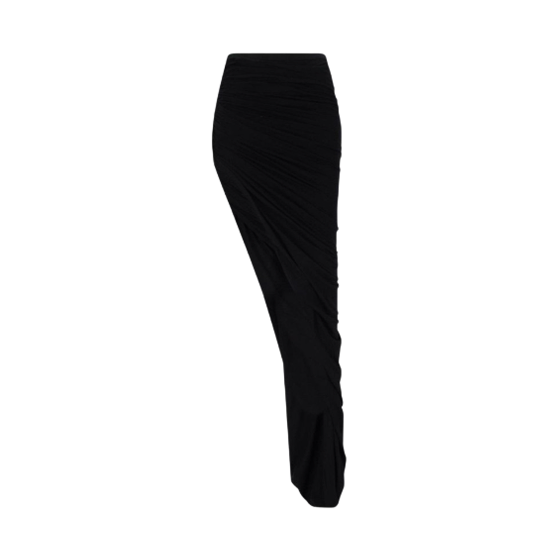 DS01E3334-BHDB-09 (W) Rick Owens Drkshdw Soft Edfu Ruched Maxi Skirt Black